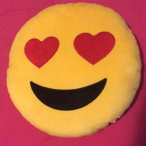 Heart emoji pillow